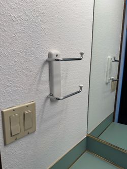 Vintage Chrome and White Double Towel Wall Hook