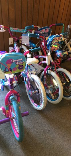 New 18” Girls Bicycles ask about our other sizes. Delivery available