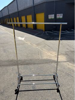 Chrome Rolling Clothing Rack