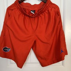 Jordan FLORIDA GATORS UF Shorts Mens L Orange Practice Players Coaches Issued