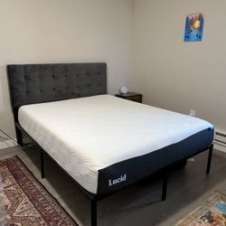Queen Bed Set – Mattress, Frame, and Headboard (Can Sell Separately)