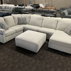 White Cream Sectional Couch