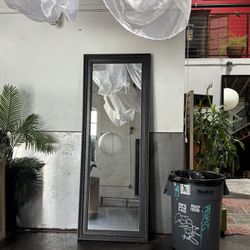 Large 7ft vintage mirror, carved wood. 86" x 32"