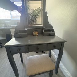 Vanity With Matching Chair