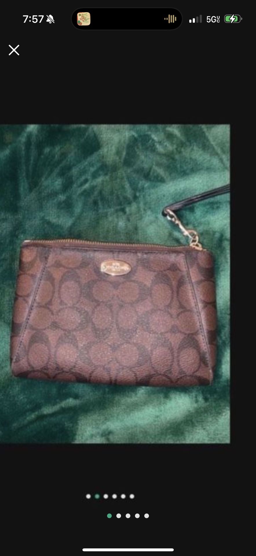 COACH WRISTLET WALLET BROWN