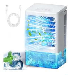 0590: New Portable Air Conditioner Fan, Mini Air Cooling Fan with 3 Speeds,Air Conditioner with 120° Oscillating & 1-8H Timer,AC with cooling mist,Ven