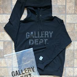 Gallery Dept Black Tonal Hoodie Sizes S-XL