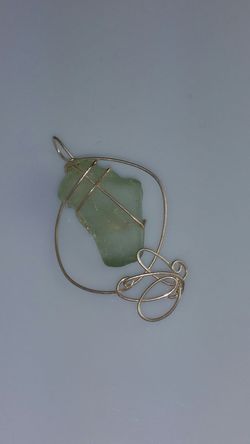 Handmade Wire Art Sea Glass Pendant