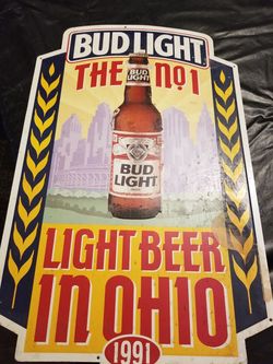 Bud light metal sign