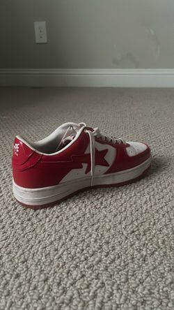 Bape sta red n white color way