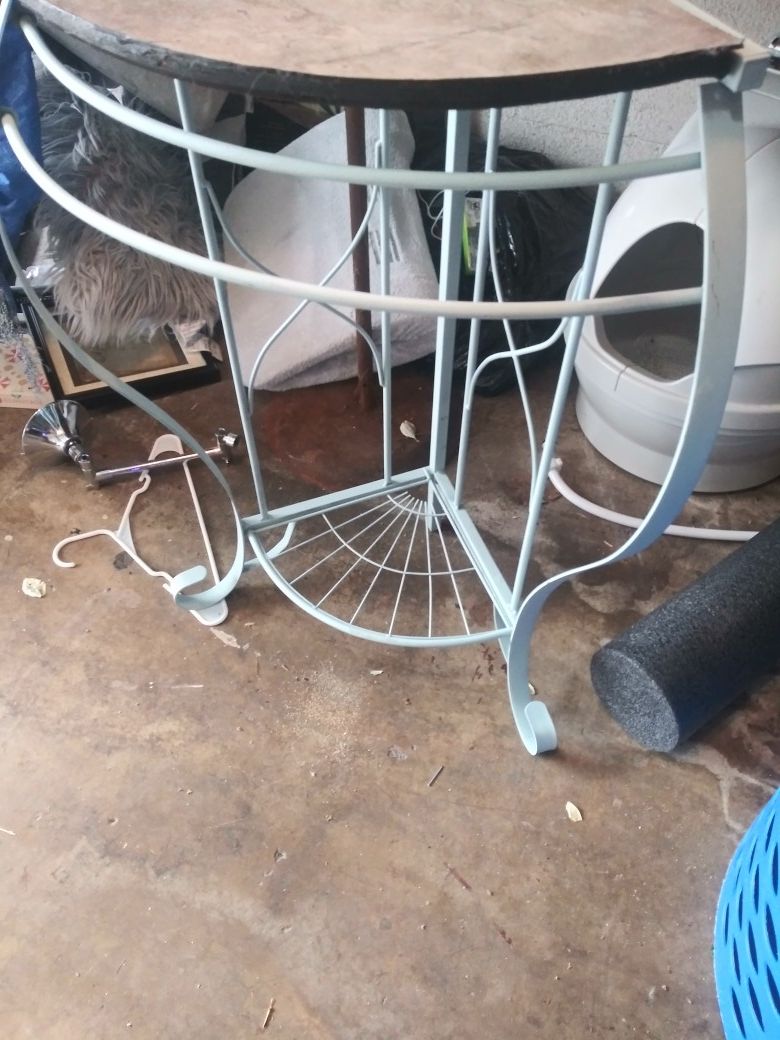 Wrought iron counter corner shelf