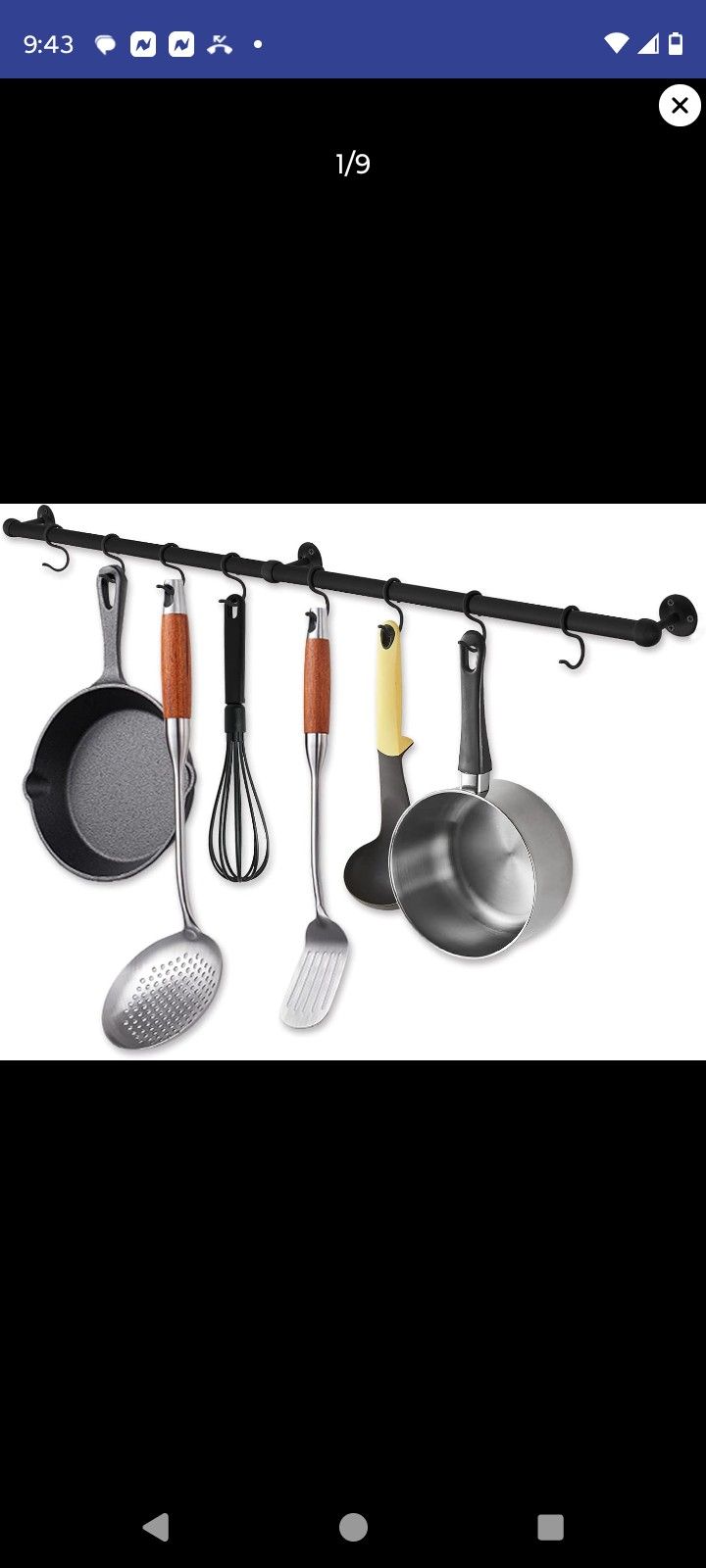 ROTHLEY Hanging Pot Rack: 39.4 Inch Stainless Steel Pot And Pan Hanger Pot Rack