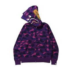 Purple Bape Double Hoodie