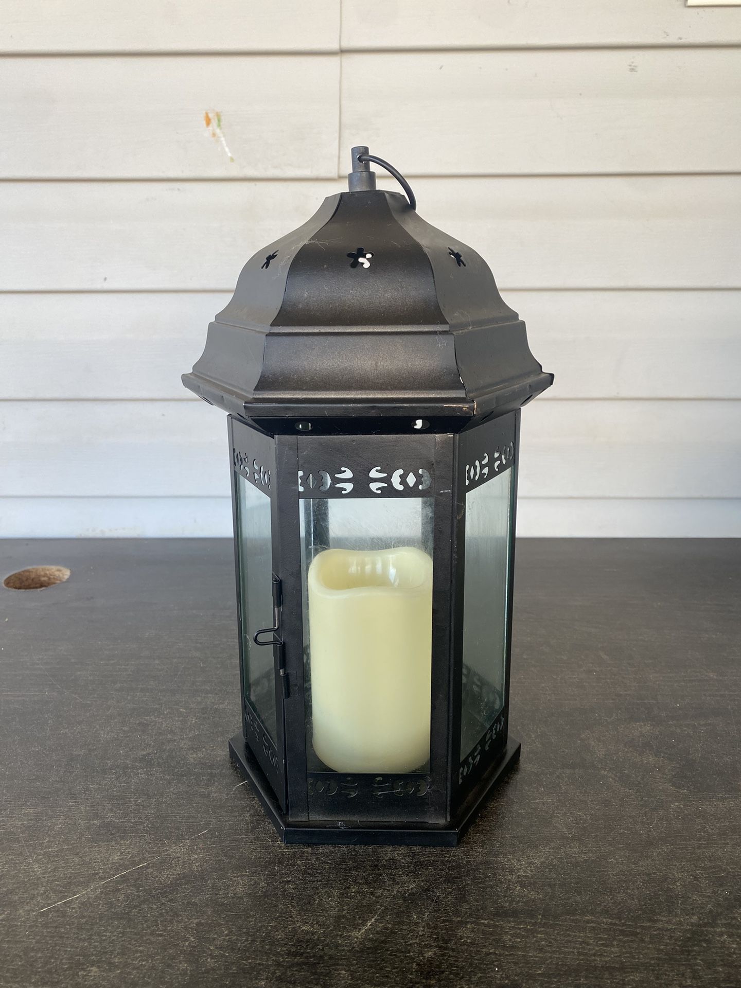Lantern Candle holder Metal Black