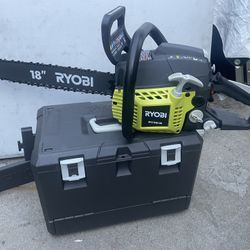 18 in. 38cc 2-Cycle Gas Chainsaw with Heavy-Duty Case by RYOBI