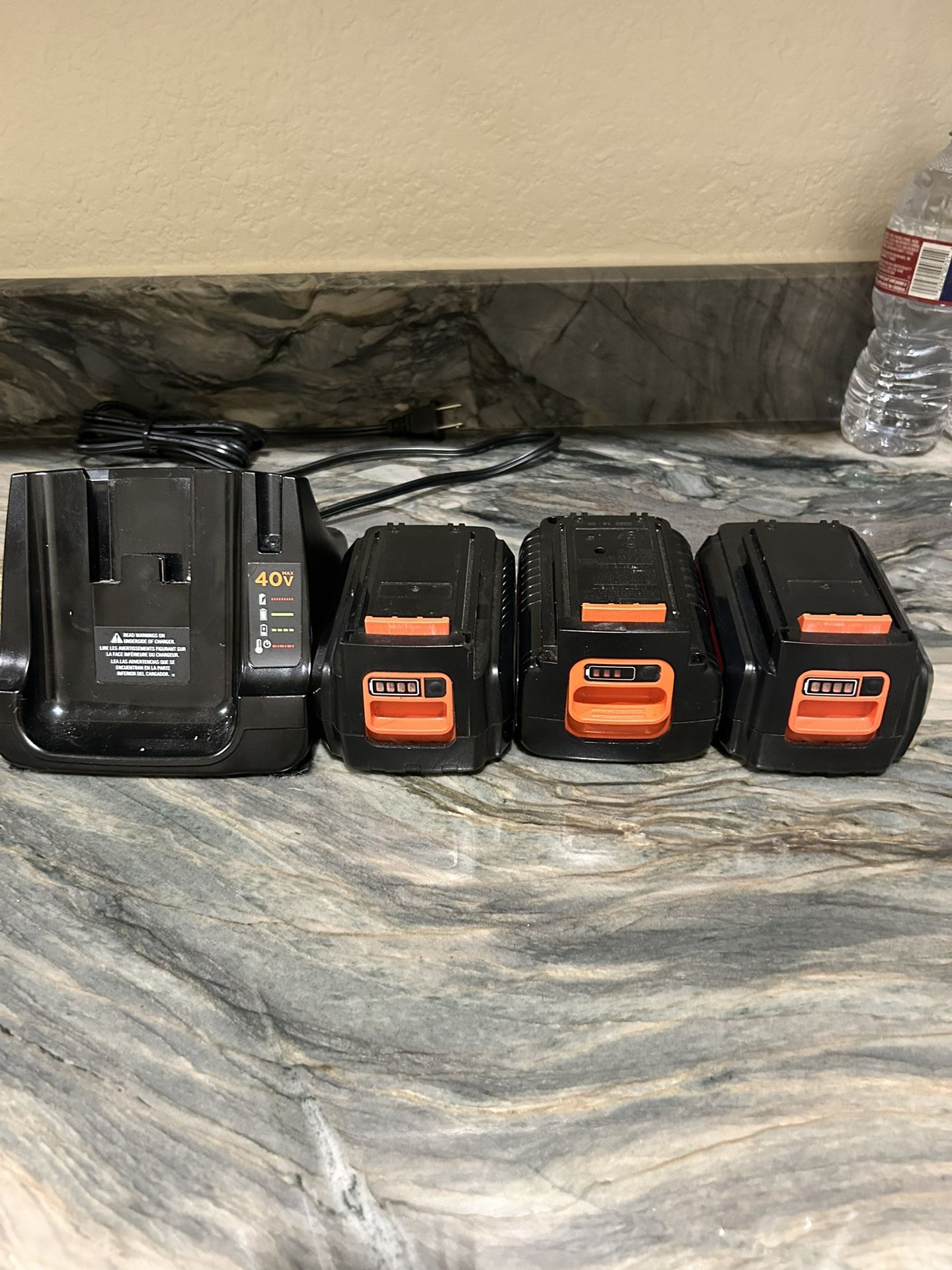 3 40V Batteries And Charger For Black & Decker Products