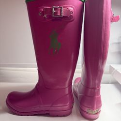 Polo By Ralph Lauren Pink Kids Rain Boots 