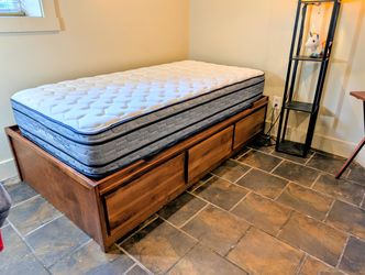 Twin captain's bed w/built in storage