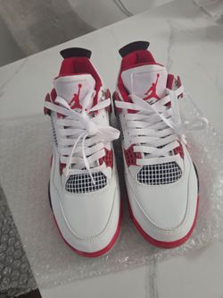 Air Jordan 4 Red White Black Sneakers