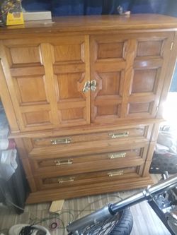 Handmade Real Wood Cabinet Dresser With 6 Drawers
