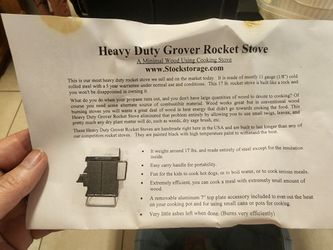 Camping rocket stove