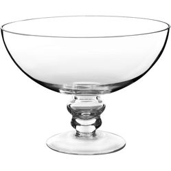 CYS EXCEL Glass Decorative Footed Bowl (H:6" D:8") | Fruit Display Terrarium Compote Vase Kitchen Table Centerpiece