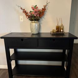Black Console Table with Shelves