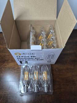 12 Pack B12 LED Dimmable Edison Bulb 2700K NIB *Read Description*