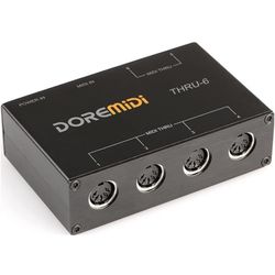 Thru 6 MIDI Box 1-In 6-Out Splitter with 3.3ft Cable USB MIDI Interface Standard 5 Pin Hi Fi No Delay