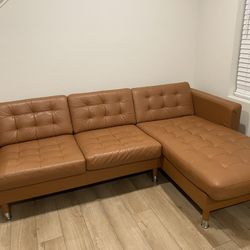 Ikea Couch MORABO Sofa with chaise, Grann/Bomstad golden brown/wood