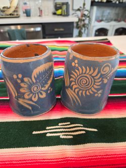 Blue Mexican Clay Mugs