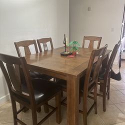 Wood Dining Table 6 Chairs