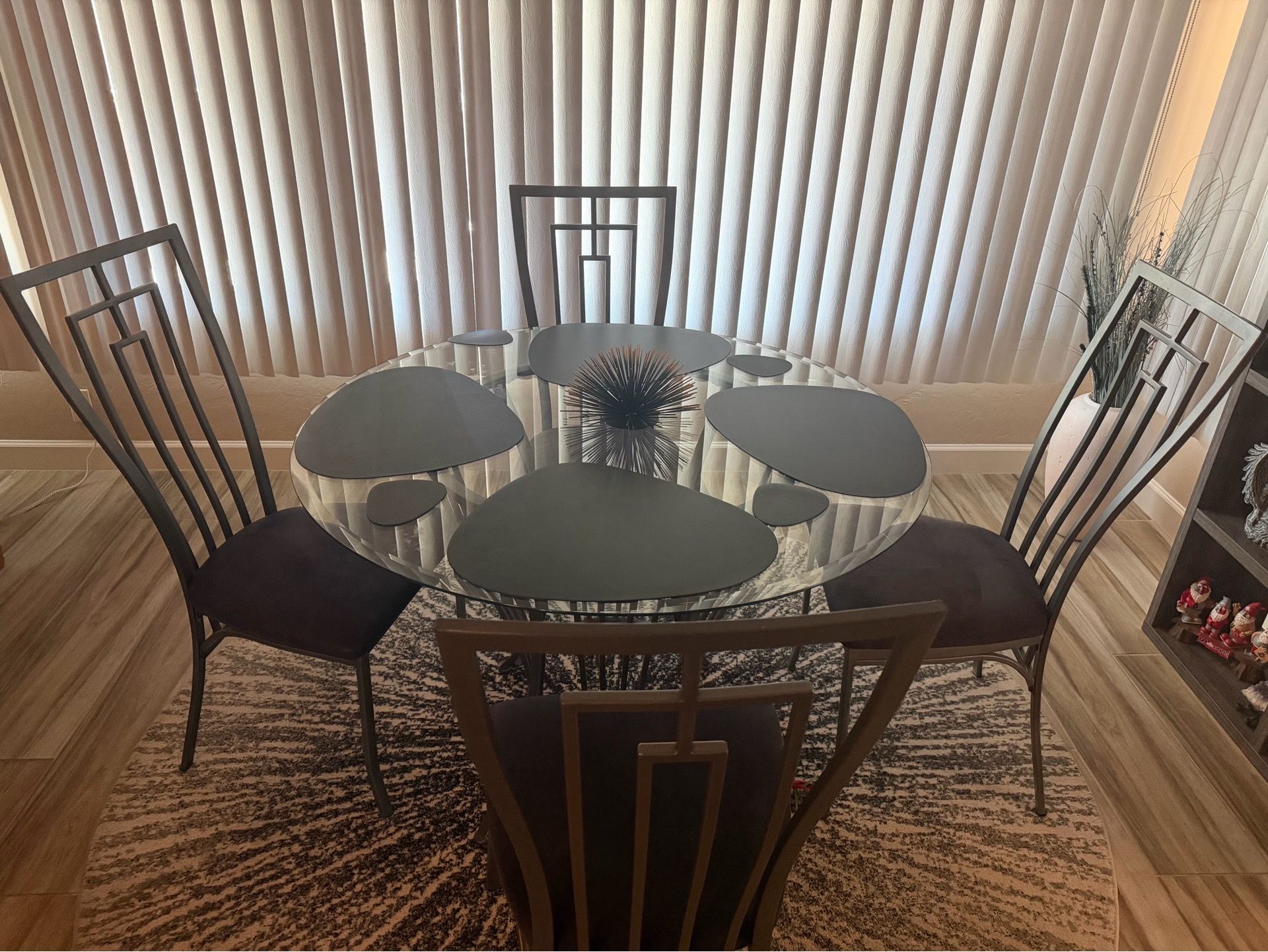 Glass kitchen table and chairs