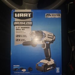 NEW Brushless ½" 20v Hammer Drill Kit, Hart