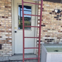 7.5ft Tall Red Antique Ladder