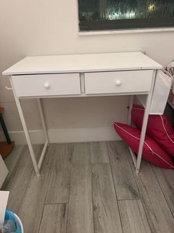White Desk with Two Drawers