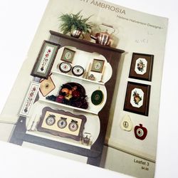 Helene Halverson Designs Fruit Ambrosia Cross Stitch Pattern Leaflet 1981 Vintag