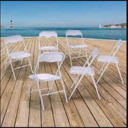 White Party Folding Chair Easy Event Folding Chair for Events & Parties, Indoors or Outdoors Sillas Para Fiesta Mesas Blanco Weight Capacity 650lb