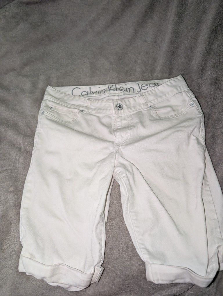 White Calvin Klein Jean Shorts Men
W30