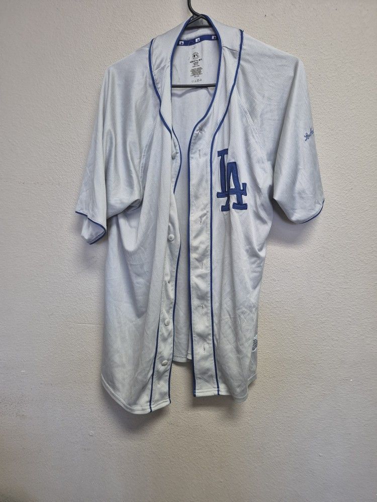vintage Los Angeles Dodgers Champion baseball jersey in grey. 