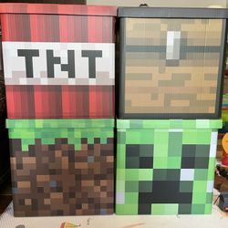 4 Large 14 x 14 Pixelated Boxes (Minecraft)