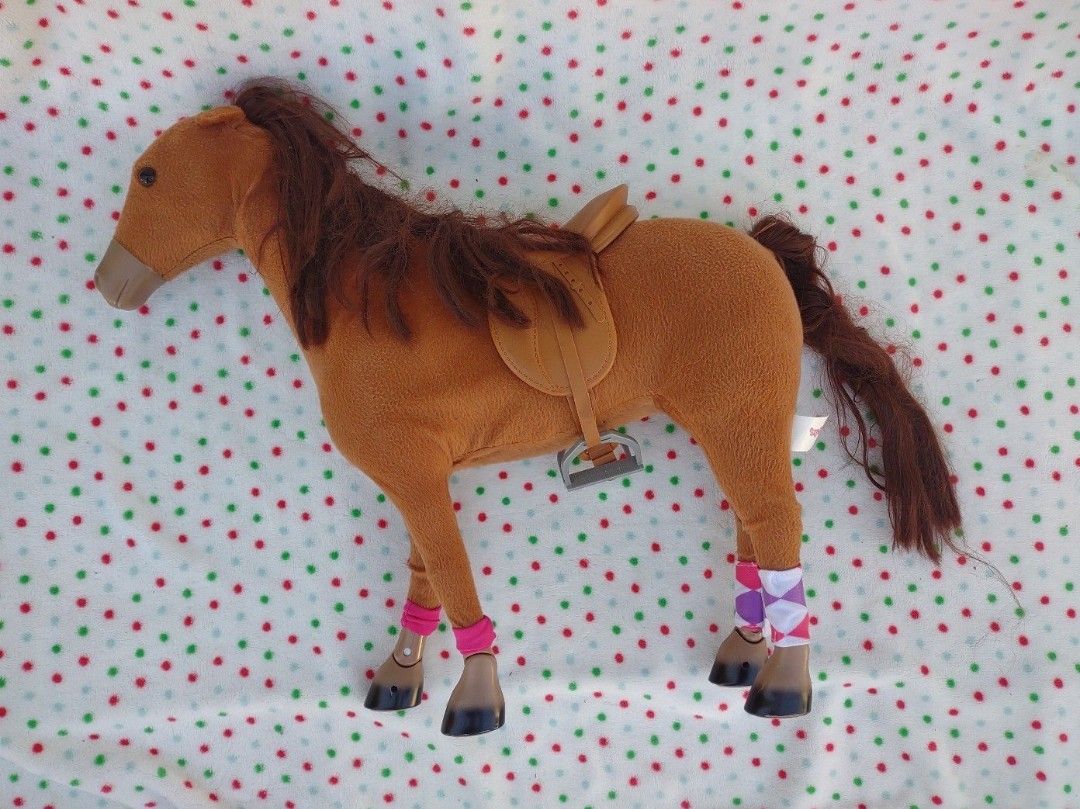 MY LIFE AS 18" Chestnut Brown Horse POSABLE KNEES FEET for 18" DOLL w/SADDLE