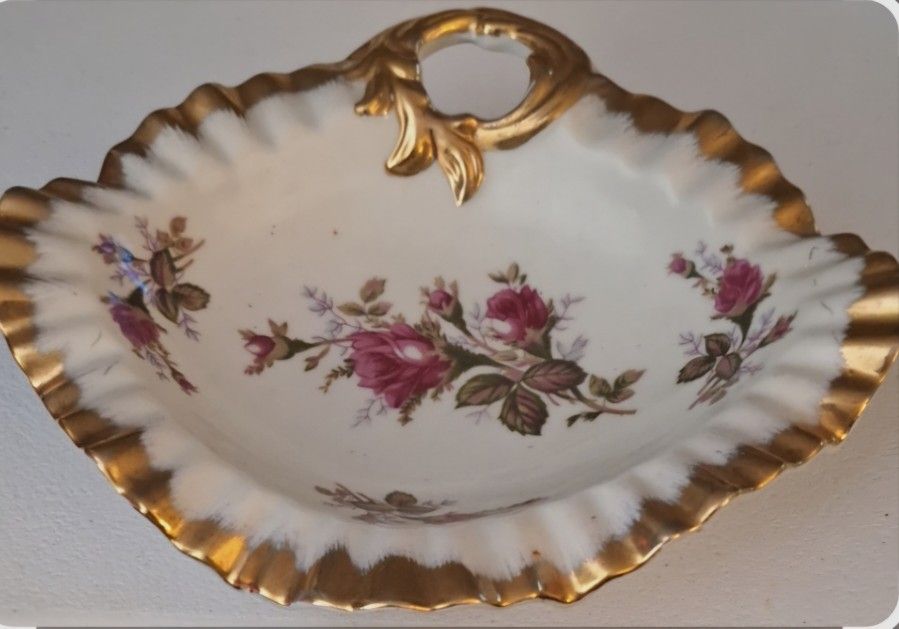 Trinket Dish with Gold Accents