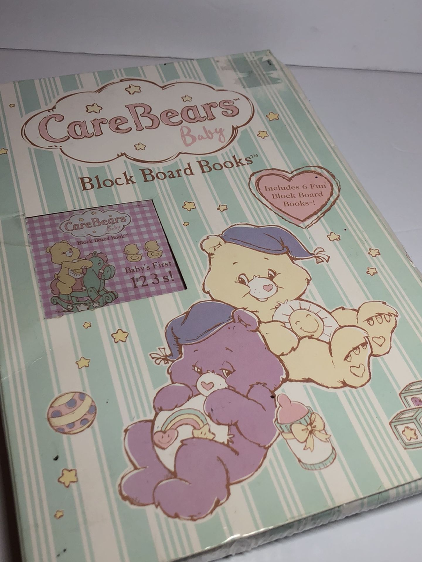 Care Bears Baby Block Board 6 Books Open Box Fair Condition