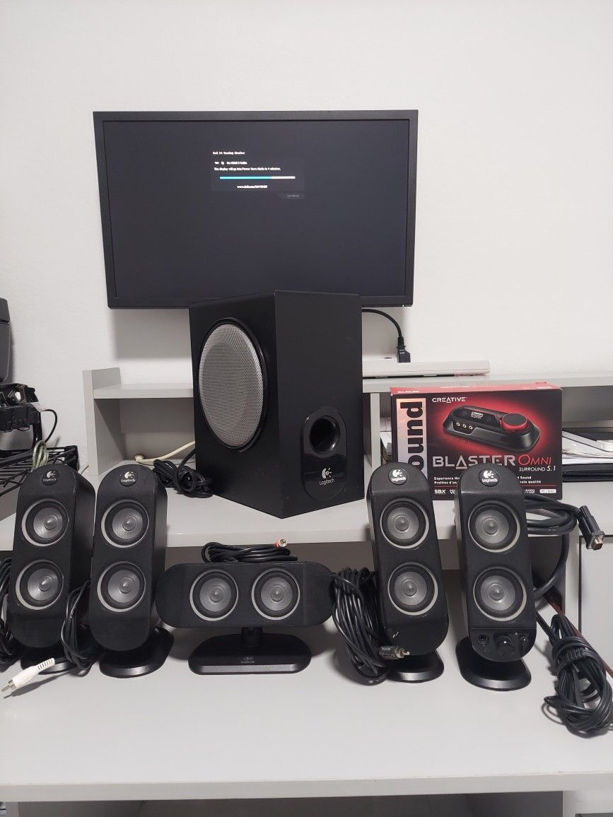 Computer 5.1 Surround System With Sound Card & Gaming Monitor ⁶