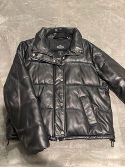 Hollister Faux Leather Puffer Jacket XL