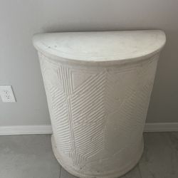 Set of 2 Artisan Textured White Accent Tables