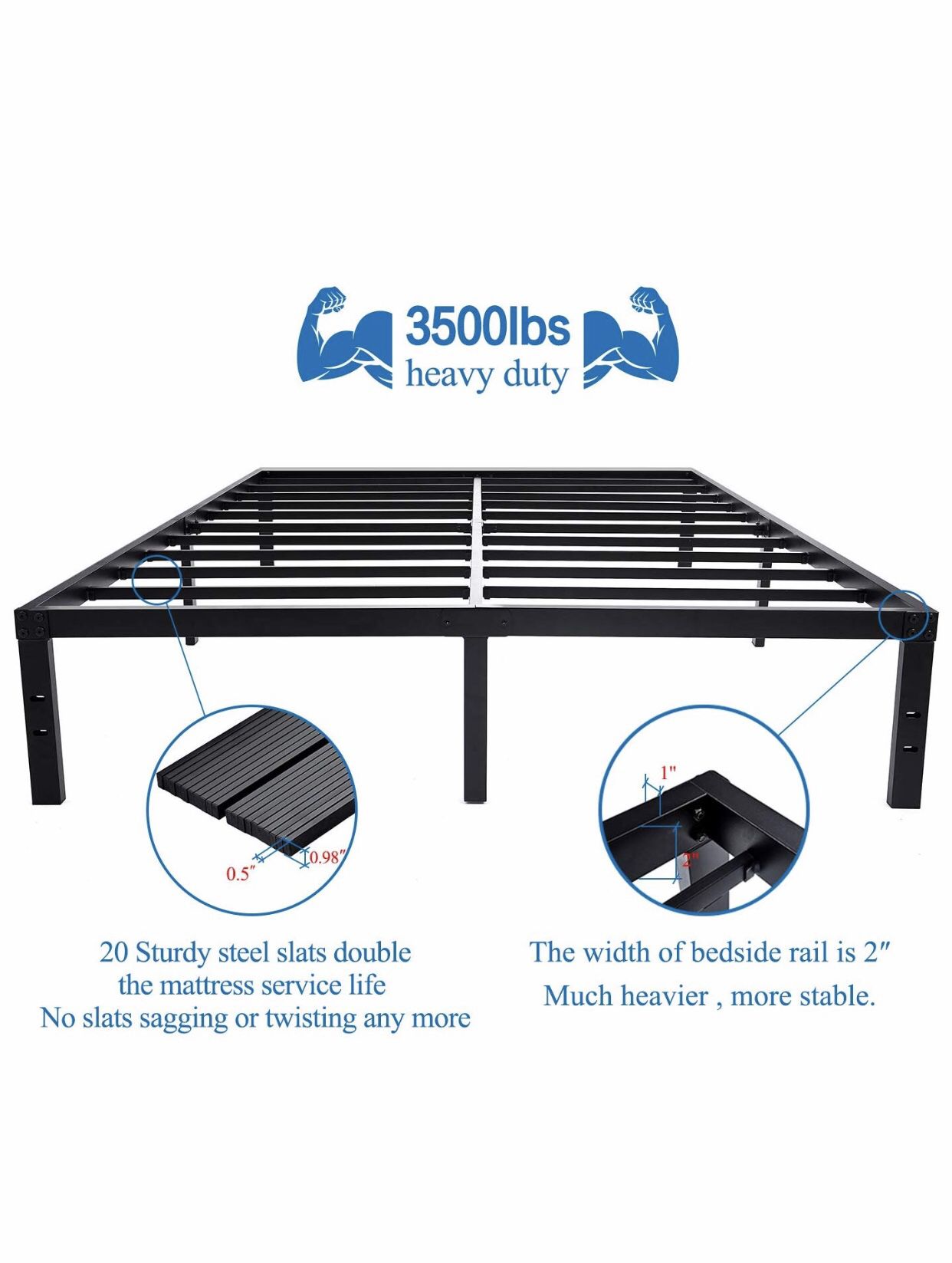 New heavy duty platform bed frame FULL $80 king $100