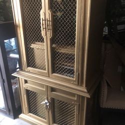 Antique Gold Music Curio Cabinet