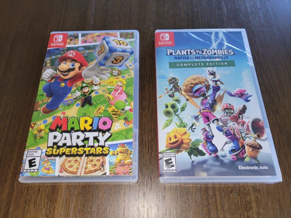 2 Nintendo Switch games Mario Party Superstars and Plants vs Zombies